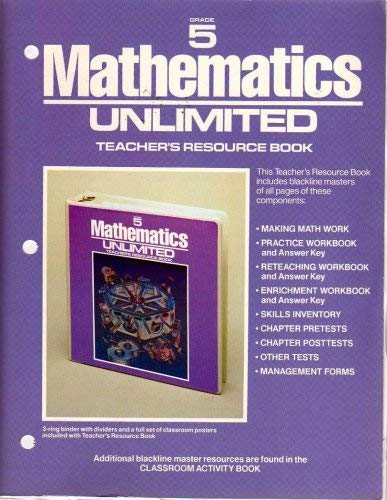 Stock image for Mathematics Unlimited Teachers Resource Book - Grade 5 for sale by Solr Books