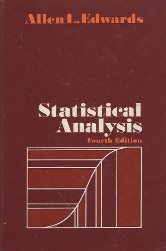 Imagen de archivo de Statistical analysis a la venta por Solr Books