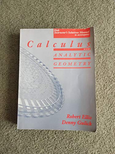 Stock image for Instructor's solutions manual to accompany Holt calculus with analytic geometry for sale by HPB-Red