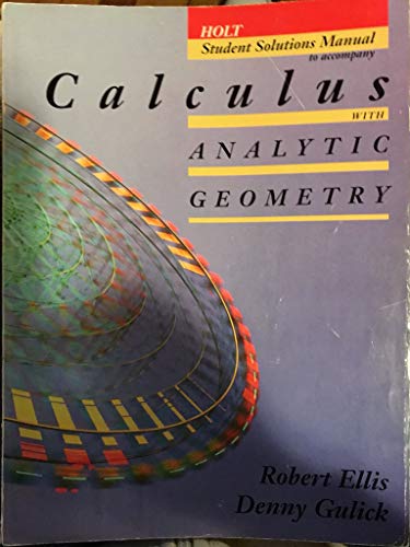 Stock image for Student Solutions Manual to Accompany Calculus with Analytic Geometry for sale by ThriftBooks-Dallas