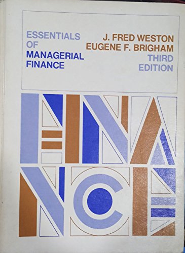 Imagen de archivo de Essentials of Managerial Finance a la venta por Basement Seller 101