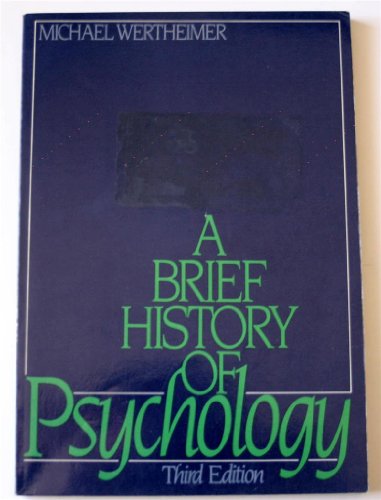 9780030095047: A Brief History of Psychology