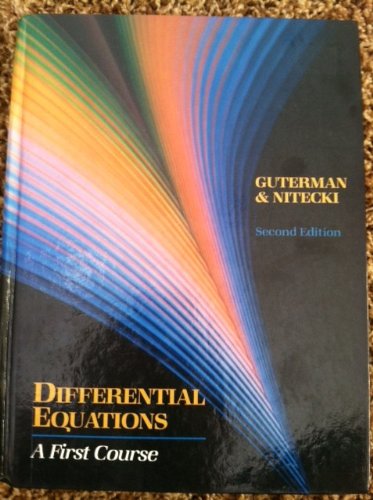 Stock image for Differential Equations: A First Course for sale by Green Street Books