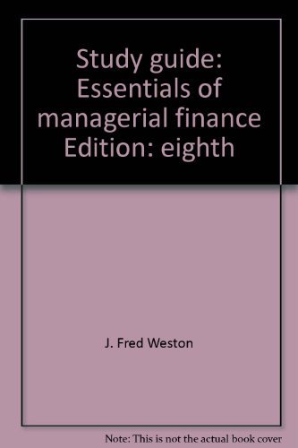 Stock image for Study guide: Essentials of managerial finance for sale by SecondSale