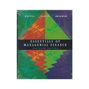 Beispielbild fr Essentials of Managerial Finance (The Dryden Press Series in Finance) zum Verkauf von Half Price Books Inc.