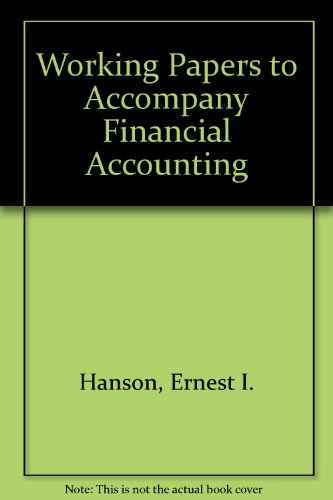 Stock image for Working Papers to Accompany Financial Accounting for sale by Dailey Ranch Books