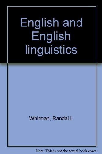 Stock image for English and English Linguistics for sale by Hay-on-Wye Booksellers