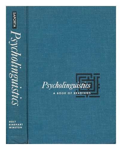 Beispielbild fr Psycholinguistics: A Book of Readings zum Verkauf von Better World Books