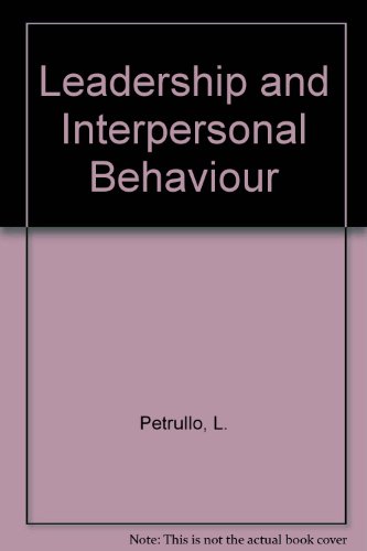 9780030106309: Leadership and Interpersonal Behaviour