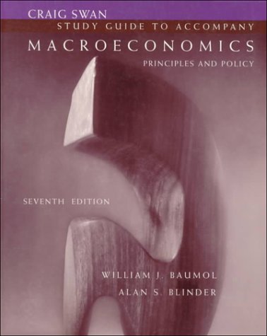 Beispielbild fr Study Guide to Accompany Macroeconomics: Principles and Policy zum Verkauf von Wonder Book