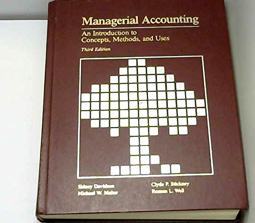 9780030119644: Managerial Accounting: An Introduction to Concepts, Methods and Uses