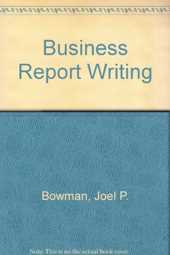 Beispielbild fr Business Report Writing zum Verkauf von POQUETTE'S BOOKS