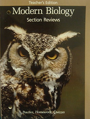 9780030139345: Section Reviews Teacher's Edition (Modern Biology)