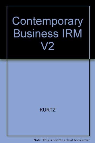 Contemporary Business IRM V2 (9780030151620) by Louis E. Boone