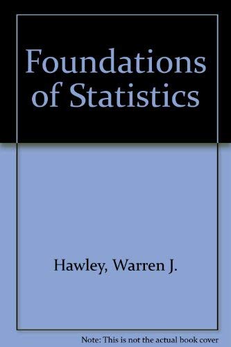9780030168727: Foundations of Statistics