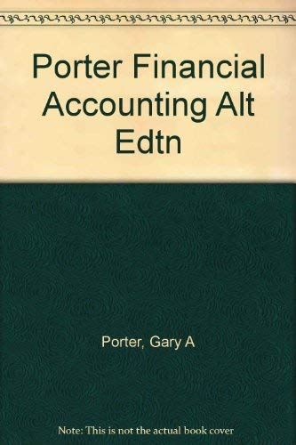 Imagen de archivo de Porter Financial Accounting Alt Edtn a la venta por HPB-Red