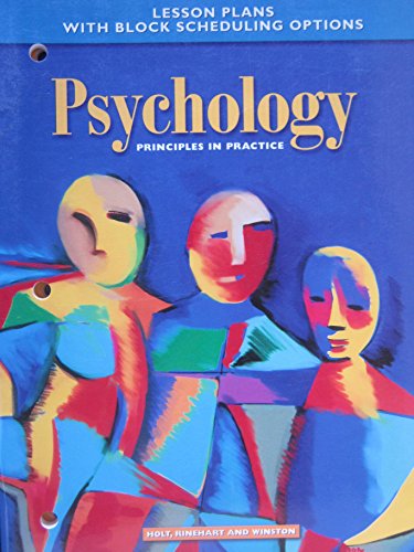 Stock image for Lesson Plans with Block Scheduling Options (Psychology; Principles in Practice -- Teacher's Resources) for sale by Dailey Ranch Books