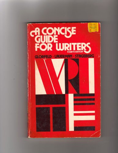 A Concise Guide for Writers (9780030188015) by Glorfeld, Louis E.