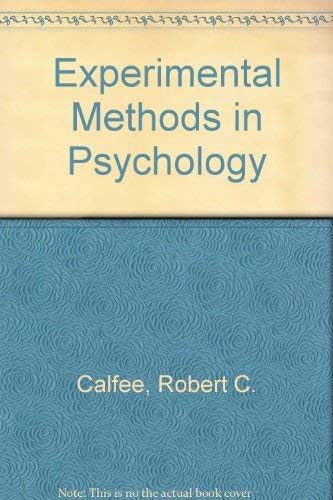Stock image for Experimental Methods in Psychology for sale by Better World Books