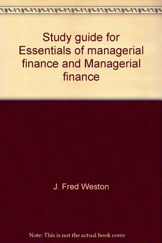 Imagen de archivo de Study Guide for Essentials of Managerial Finance and Managerial Finance a la venta por Better World Books