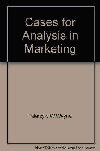 Beispielbild fr Cases for Analysis in Marketing zum Verkauf von Kennys Bookstore
