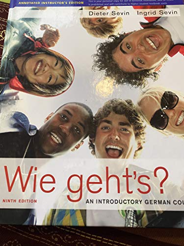 Stock image for Wie Geht's an Introductory German Course (Instructor's Annotated Edition) 6th Ed. (6) for sale by SecondSale