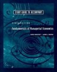 Stock image for Study Guide to Accompany Fundamentals of Managerial Economics, 6th Edition for sale by HPB-Red