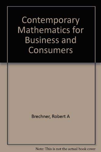 Imagen de archivo de Contemporary Mathematics for Business and Consumers a la venta por Anderson Book