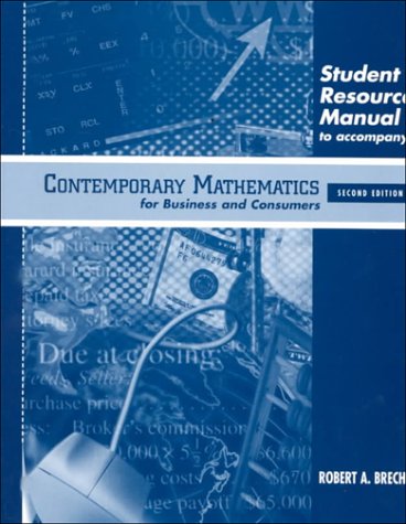 9780030260766: Student Resource Manual to accompany Cont Math for Business & Consum 2e