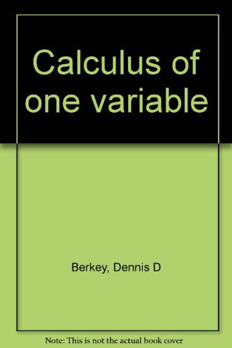 9780030263392: Calculus of one variable