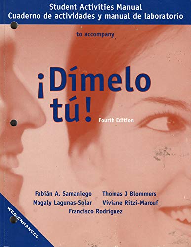 DIMELO TU 4E-Student Activities Manual (9780030290930) by Samaniego, Fabian