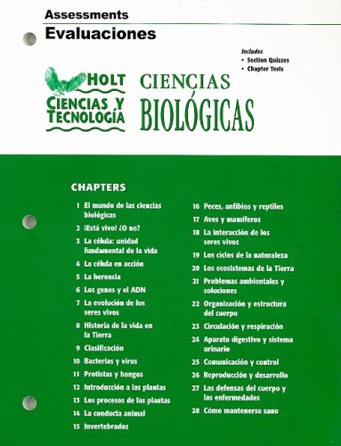 Imagen de archivo de Holt Ciencias y Technologia: Ciencias Biologicas Assessments Evaluaciones (Spanish Edition) a la venta por Bulrushed Books