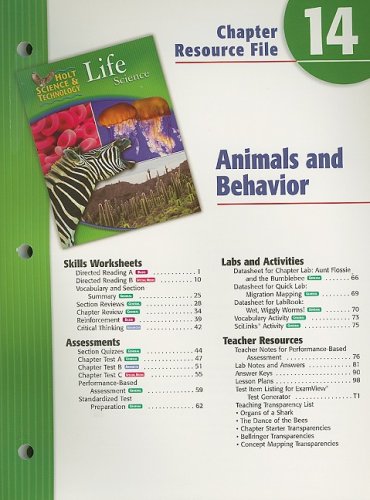Stock image for Holt Science & Technology Life Science Chapter 14 Resource File: Animals and Behavior for sale by Iridium_Books