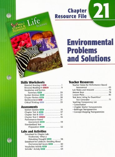 Stock image for Holt Science & Technology Life Science Chapter 21: Environmental Problems and Solutions for sale by Patrico Books