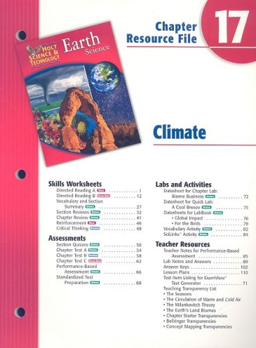 Stock image for Holt Science & Technology Earth Science Chapter 17 Resource File: Climate for sale by Nationwide_Text