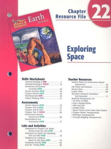 Stock image for Holt Science & Technology Earth Science Chapter 22 Resource File: Exploring Space for sale by Nationwide_Text