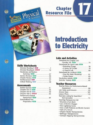 9780030304163: Holt Science & Technology Physical Science Chapter 17 Resource File: Introduction to Electricity