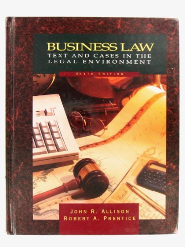 Beispielbild fr Business Law: Texts and Cases zum Verkauf von Wonder Book