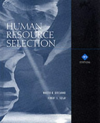 Beispielbild fr Human Resource Selection zum Verkauf von ThriftBooks-Dallas