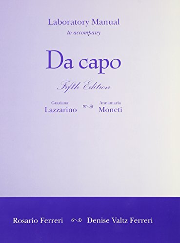 Stock image for Laboratory Manual to accompany Da Capo: An Italian Review Grammar for sale by Books-R-Keen