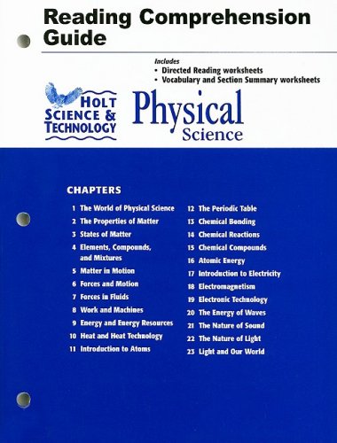 9780030360633: Holt Science & Technology: Physical Science: Reading and Comprehension Guide