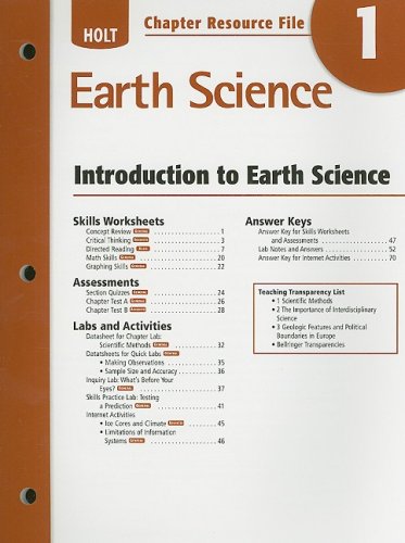 Holt Earth Science Chapter 1 Resource File: Introduction to Earth