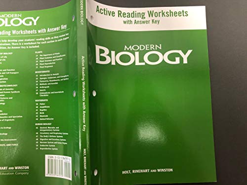Stock image for Modern Biology Active Reading Worksheets with Answer Key for sale by Books Unplugged
