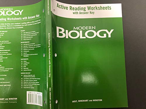 9780030367274: Modern Biology Active Reading Worksheets with Answer Key