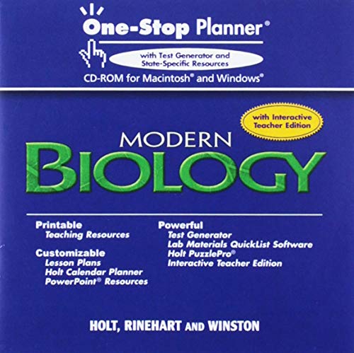 9780030367281 OneStop Tst/Gen Mod Biology 2006 (Modern Biology) AbeBooks HOLT, RINEHART