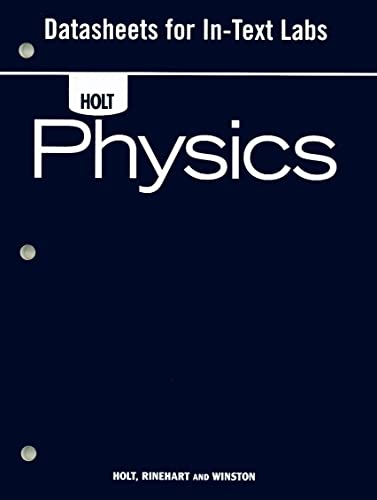 Imagen de archivo de Holt Physics: Datasheets for In-Text Labs a la venta por BooksRun