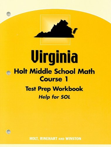 Mathematics, Grade 6 Test Prep Workbook Course 1: Holt Mathematics Virginia (9780030384998) by Hrw