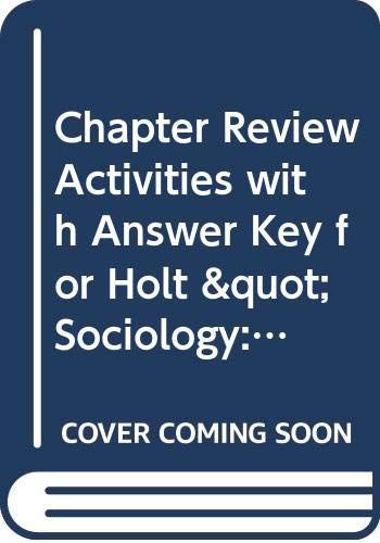 9780030388897: Sociology : Chapter Review Activities