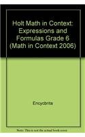 Beispielbild fr Expressions and Formulas Grade 6: Holt Math in Context (Math in Context 2006) zum Verkauf von Phatpocket Limited