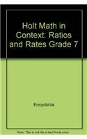 9780030396298: Holt Math in Context: Ratios and Rates Grade 7